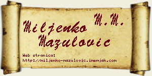 Miljenko Mazulović vizit kartica